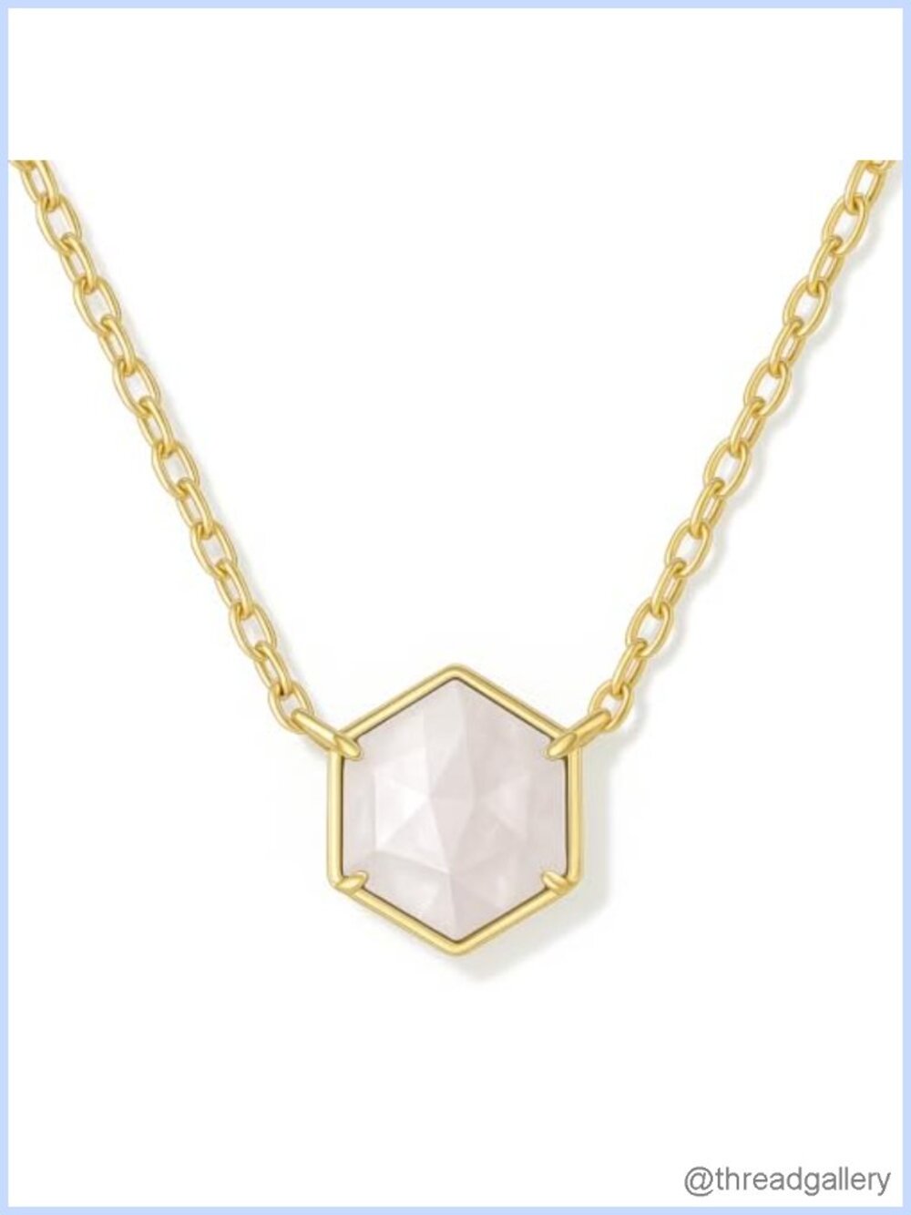 14K Gold Plated Mother of Pearl Pendant Necklace for Women Dainty